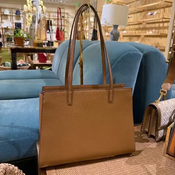 Tory Burch Emerson Work Tote 160643 Saffiano leather In Moose
